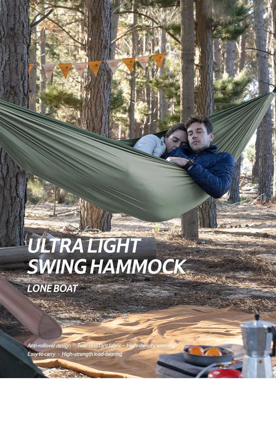 Nature Simplified Pro Hammock — Ultralight Camping Hammock with Tree Straps